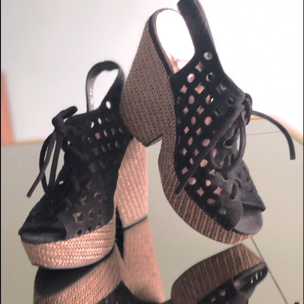 Jeffrey Campbell 4” Black Suede Sandals